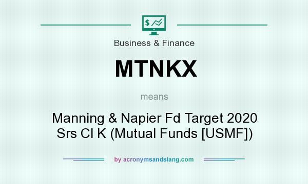 What does MTNKX mean? It stands for Manning & Napier Fd Target 2020 Srs Cl K (Mutual Funds [USMF])
