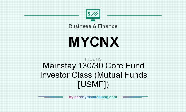 What does MYCNX mean? It stands for Mainstay 130/30 Core Fund Investor Class (Mutual Funds [USMF])