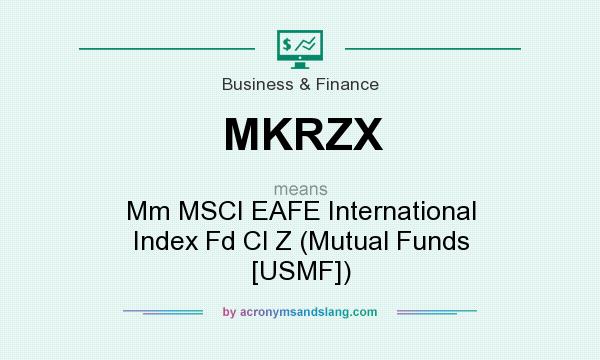 What does MKRZX mean? It stands for Mm MSCI EAFE International Index Fd Cl Z (Mutual Funds [USMF])