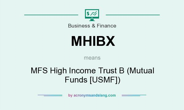 What does MHIBX mean? It stands for MFS High Income Trust B (Mutual Funds [USMF])