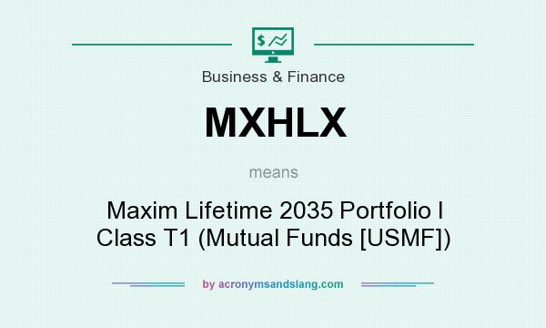 What does MXHLX mean? It stands for Maxim Lifetime 2035 Portfolio I Class T1 (Mutual Funds [USMF])