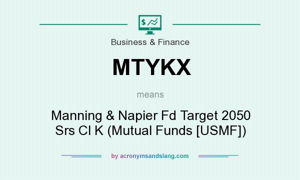 What does MTYKX mean? It stands for Manning & Napier Fd Target 2050 Srs Cl K (Mutual Funds [USMF])