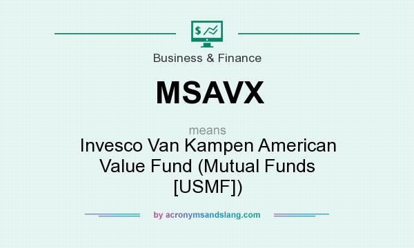 What does MSAVX mean? It stands for Invesco Van Kampen American Value Fund (Mutual Funds [USMF])
