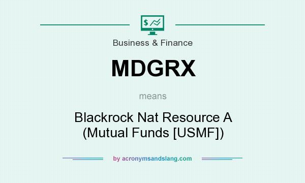What does MDGRX mean? It stands for Blackrock Nat Resource A (Mutual Funds [USMF])