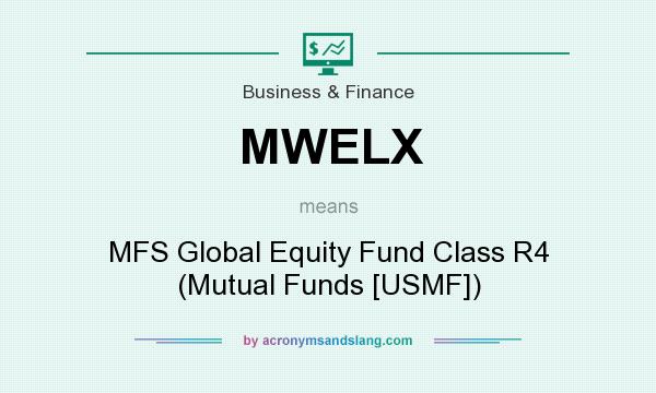 What does MWELX mean? It stands for MFS Global Equity Fund Class R4 (Mutual Funds [USMF])