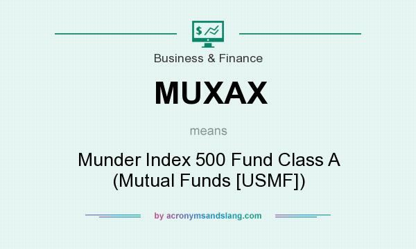 What does MUXAX mean? It stands for Munder Index 500 Fund Class A (Mutual Funds [USMF])
