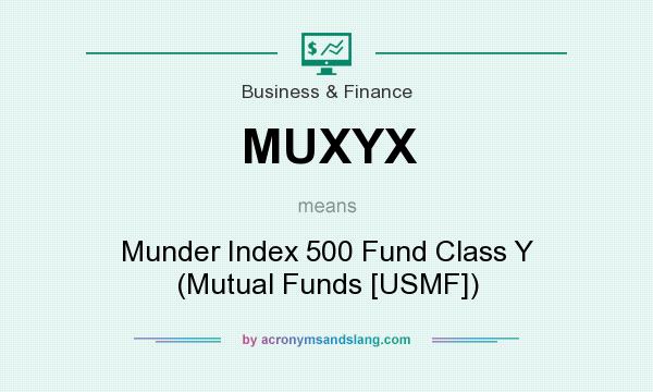 What does MUXYX mean? It stands for Munder Index 500 Fund Class Y (Mutual Funds [USMF])