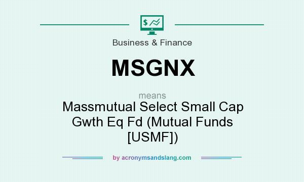 What does MSGNX mean? It stands for Massmutual Select Small Cap Gwth Eq Fd (Mutual Funds [USMF])