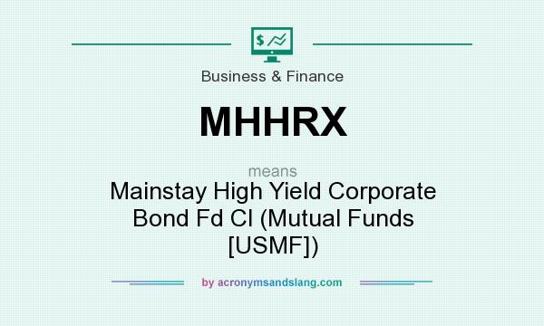 What does MHHRX mean? It stands for Mainstay High Yield Corporate Bond Fd Cl (Mutual Funds [USMF])