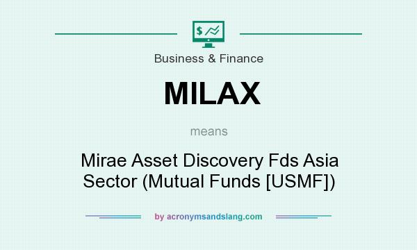What does MILAX mean? It stands for Mirae Asset Discovery Fds Asia Sector (Mutual Funds [USMF])