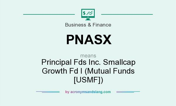 What does PNASX mean? It stands for Principal Fds Inc. Smallcap Growth Fd I (Mutual Funds [USMF])