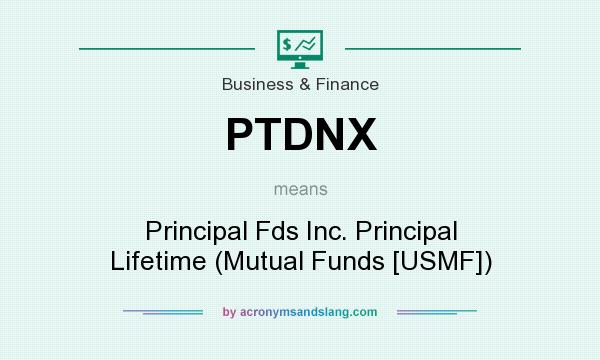 What does PTDNX mean? It stands for Principal Fds Inc. Principal Lifetime (Mutual Funds [USMF])
