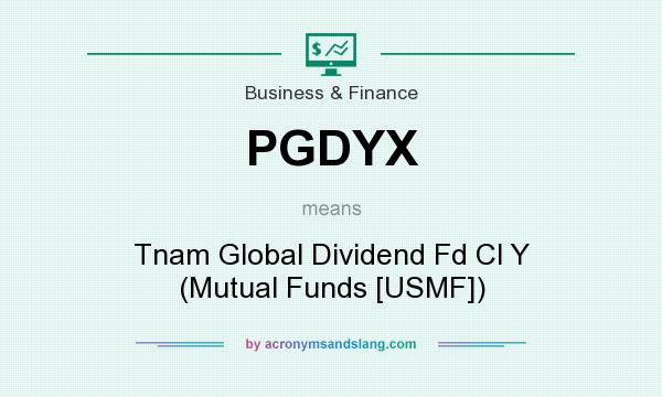 What does PGDYX mean? It stands for Tnam Global Dividend Fd Cl Y (Mutual Funds [USMF])