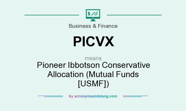 What does PICVX mean? It stands for Pioneer Ibbotson Conservative Allocation (Mutual Funds [USMF])