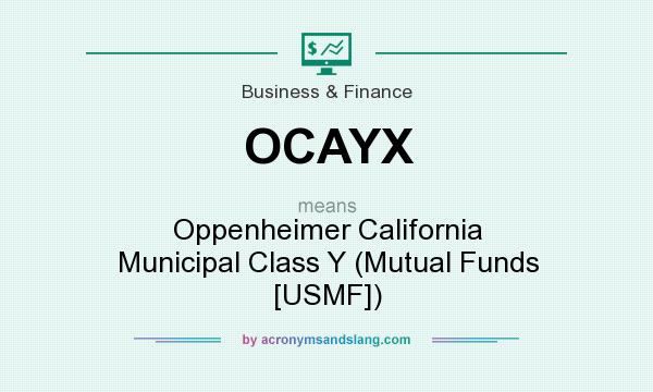 What does OCAYX mean? It stands for Oppenheimer California Municipal Class Y (Mutual Funds [USMF])