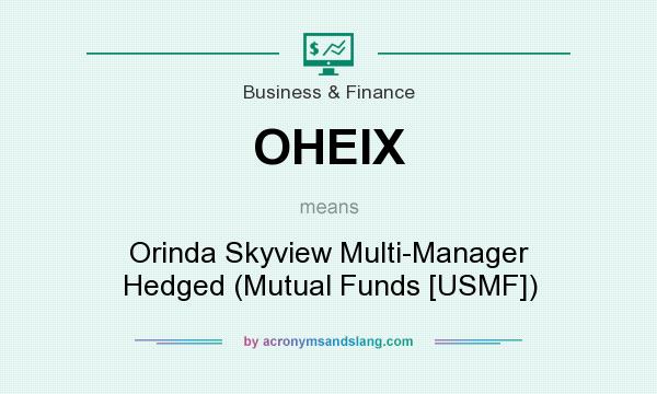 What does OHEIX mean? It stands for Orinda Skyview Multi-Manager Hedged (Mutual Funds [USMF])