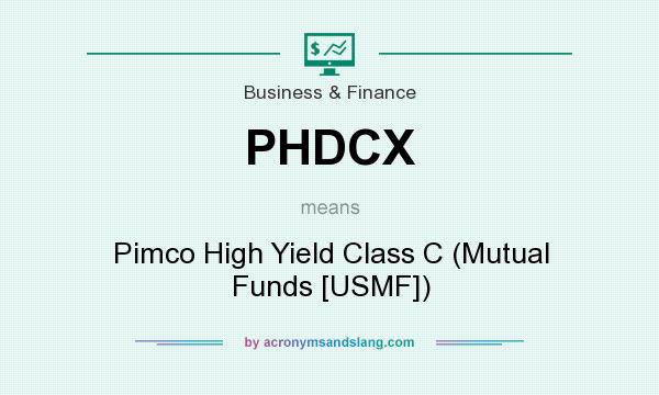 What does PHDCX mean? It stands for Pimco High Yield Class C (Mutual Funds [USMF])