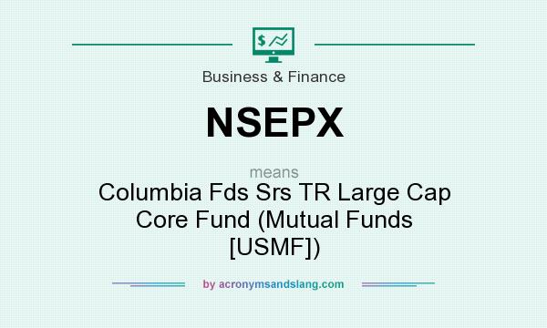 What does NSEPX mean? It stands for Columbia Fds Srs TR Large Cap Core Fund (Mutual Funds [USMF])