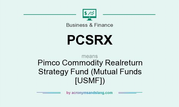 What does PCSRX mean? It stands for Pimco Commodity Realreturn Strategy Fund (Mutual Funds [USMF])