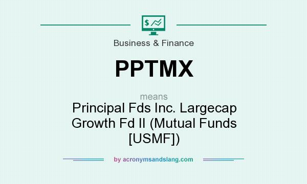 What does PPTMX mean? It stands for Principal Fds Inc. Largecap Growth Fd II (Mutual Funds [USMF])