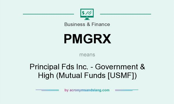 What does PMGRX mean? It stands for Principal Fds Inc. - Government & High (Mutual Funds [USMF])