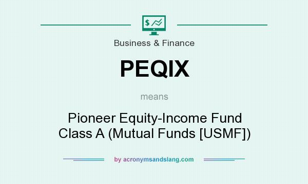 What does PEQIX mean? It stands for Pioneer Equity-Income Fund Class A (Mutual Funds [USMF])