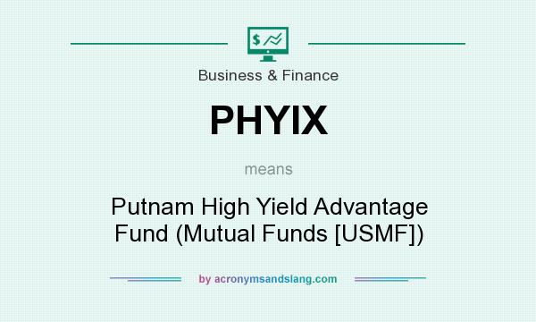 What does PHYIX mean? It stands for Putnam High Yield Advantage Fund (Mutual Funds [USMF])
