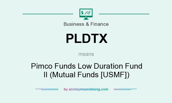 What does PLDTX mean? It stands for Pimco Funds Low Duration Fund II (Mutual Funds [USMF])
