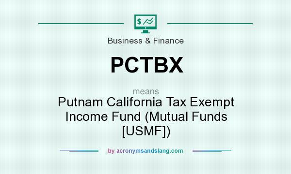 What does PCTBX mean? It stands for Putnam California Tax Exempt Income Fund (Mutual Funds [USMF])