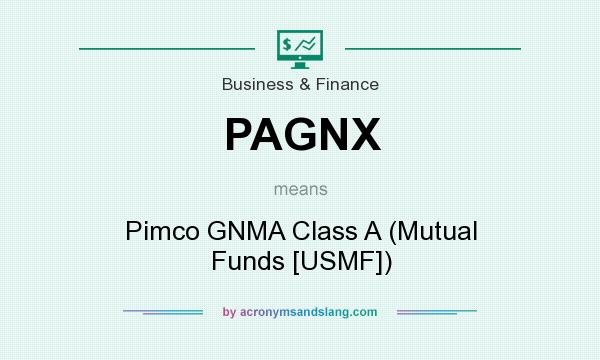 What does PAGNX mean? It stands for Pimco GNMA Class A (Mutual Funds [USMF])