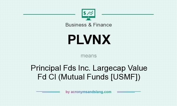 What does PLVNX mean? It stands for Principal Fds Inc. Largecap Value Fd Cl (Mutual Funds [USMF])