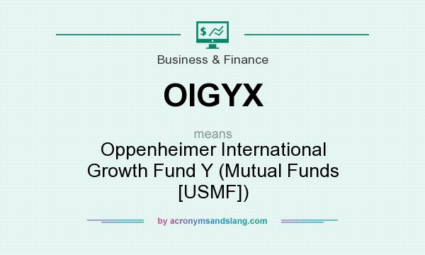 What does OIGYX mean? It stands for Oppenheimer International Growth Fund Y (Mutual Funds [USMF])