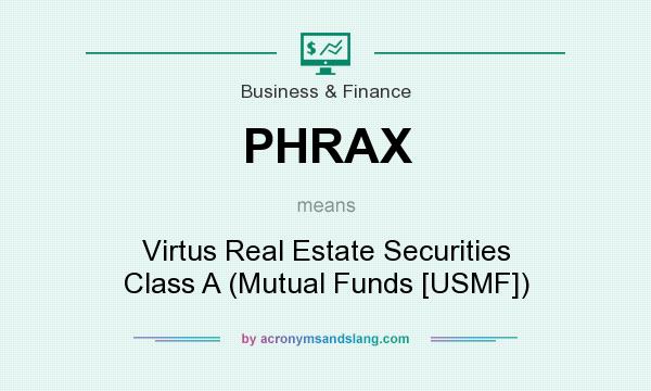 What does PHRAX mean? It stands for Virtus Real Estate Securities Class A (Mutual Funds [USMF])