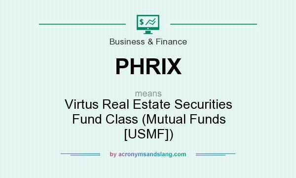 What does PHRIX mean? It stands for Virtus Real Estate Securities Fund Class (Mutual Funds [USMF])