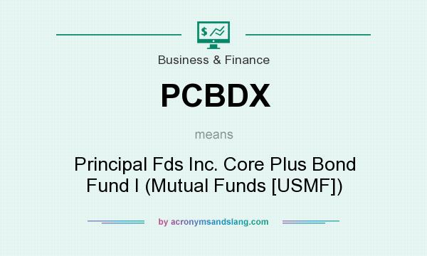 What does PCBDX mean? It stands for Principal Fds Inc. Core Plus Bond Fund I (Mutual Funds [USMF])