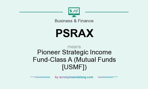 What does PSRAX mean? It stands for Pioneer Strategic Income Fund-Class A (Mutual Funds [USMF])