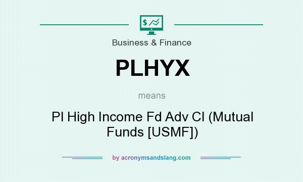 What does PLHYX mean? It stands for Pl High Income Fd Adv Cl (Mutual Funds [USMF])
