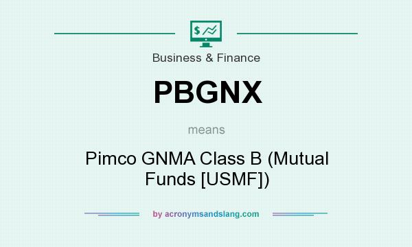 What does PBGNX mean? It stands for Pimco GNMA Class B (Mutual Funds [USMF])
