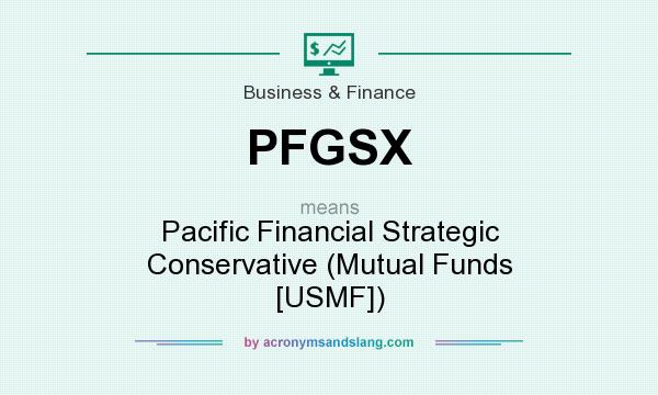 What does PFGSX mean? It stands for Pacific Financial Strategic Conservative (Mutual Funds [USMF])