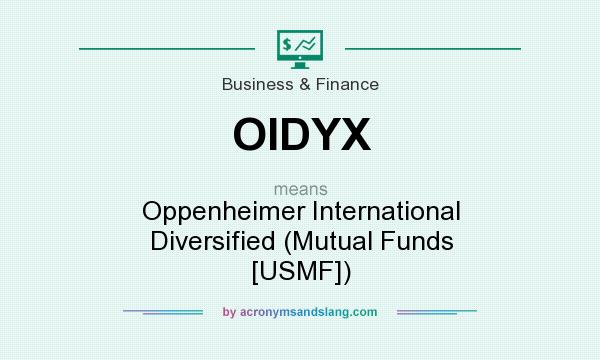 What does OIDYX mean? It stands for Oppenheimer International Diversified (Mutual Funds [USMF])
