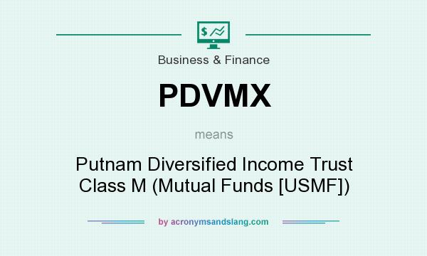 What does PDVMX mean? It stands for Putnam Diversified Income Trust Class M (Mutual Funds [USMF])