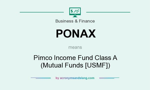 What does PONAX mean? It stands for Pimco Income Fund Class A (Mutual Funds [USMF])