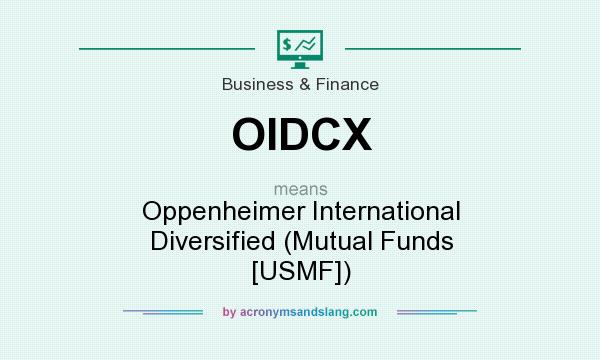 What does OIDCX mean? It stands for Oppenheimer International Diversified (Mutual Funds [USMF])