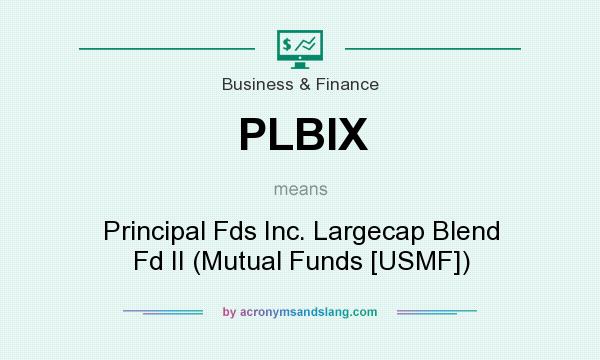 What does PLBIX mean? It stands for Principal Fds Inc. Largecap Blend Fd II (Mutual Funds [USMF])