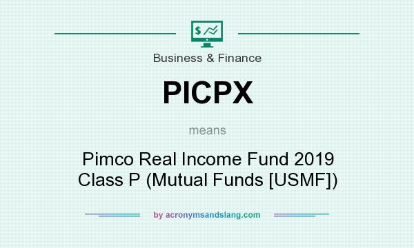 What does PICPX mean? It stands for Pimco Real Income Fund 2019 Class P (Mutual Funds [USMF])