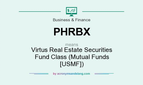 What does PHRBX mean? It stands for Virtus Real Estate Securities Fund Class (Mutual Funds [USMF])