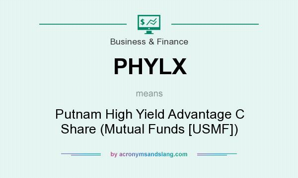 What does PHYLX mean? It stands for Putnam High Yield Advantage C Share (Mutual Funds [USMF])