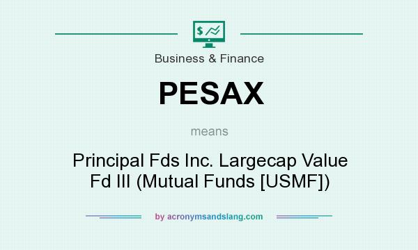 What does PESAX mean? It stands for Principal Fds Inc. Largecap Value Fd III (Mutual Funds [USMF])