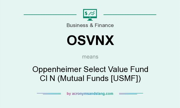 What does OSVNX mean? It stands for Oppenheimer Select Value Fund Cl N (Mutual Funds [USMF])