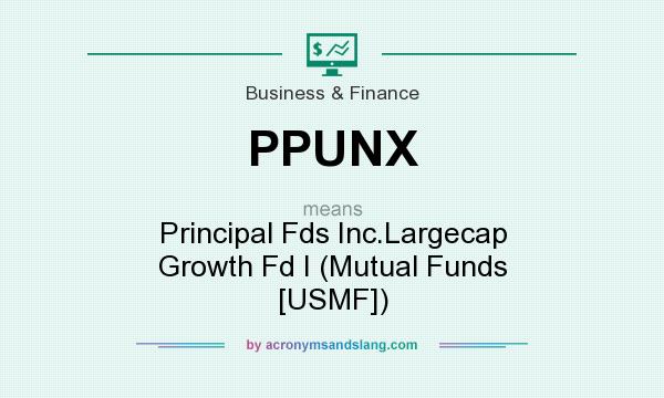 What does PPUNX mean? It stands for Principal Fds Inc.Largecap Growth Fd I (Mutual Funds [USMF])